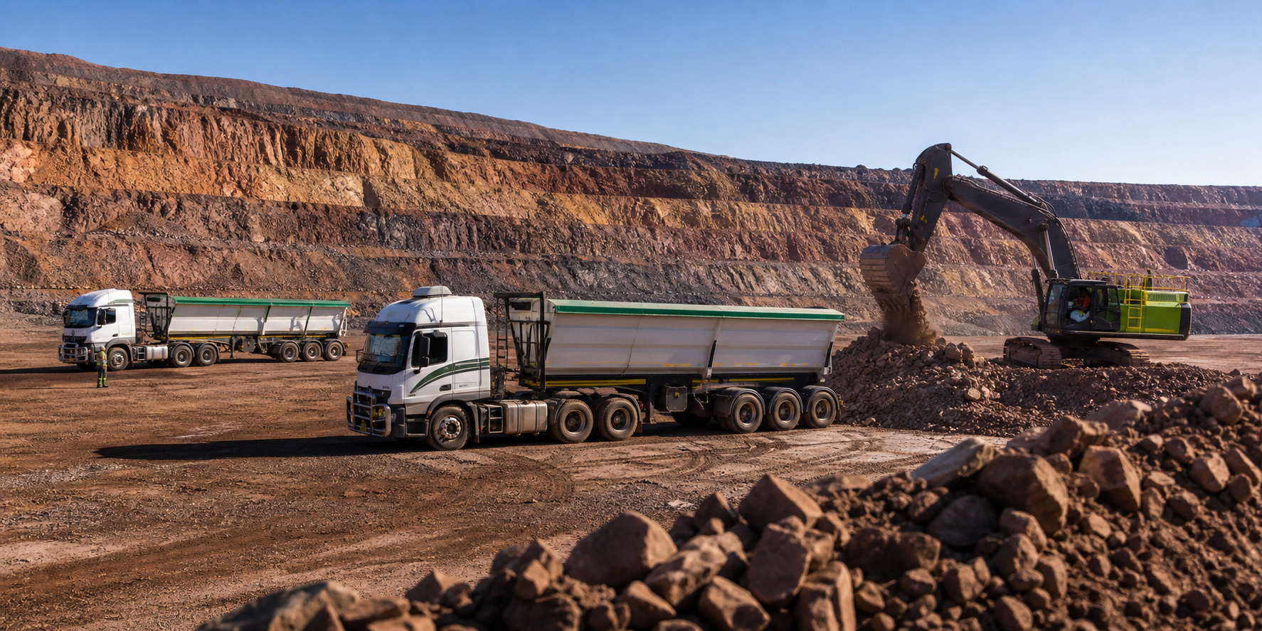 Lance La Eagle side tipper fleet at a mine